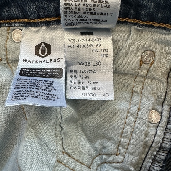 Levis 514 Jeans Mens 28x30 Blue Slim Mid Rise Medium Wash Straight Faded Denim - Picture 9 of 12